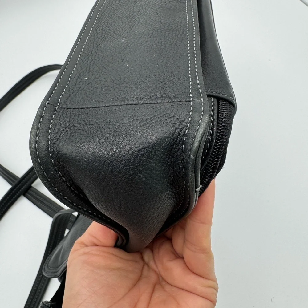 Leather Briefcase Laptop Shoulder Bag Purse Black